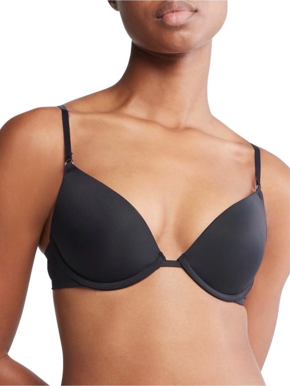 Calvin Klein Women's Perfectly Fit Push-Up Plunge Bra QF7315 Black 32C